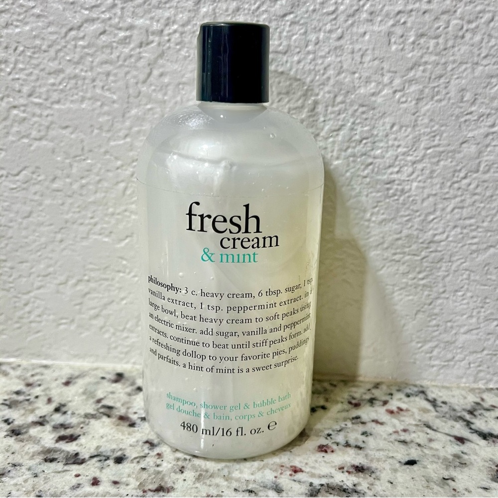 Philosophy Fresh Cream & Mint Shampoo,‎ Shower Gel & Bubble Bath 480/ml 16oz New